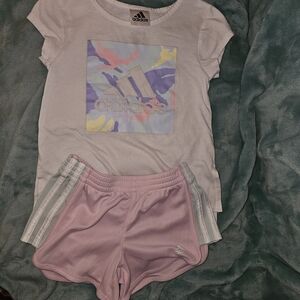 Adidas Kids' Pastel Graphic Tee and Shorts Set